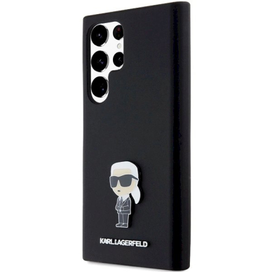 Karl Lagerfeld Silicone Ikonik Metal Pin dėklas Samsung Galaxy S24 Ultra - Juodas 1