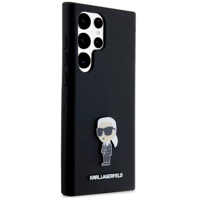 Karl Lagerfeld Silicone Ikonik Metal Pin dėklas Samsung Galaxy S24 Ultra - Juodas 3