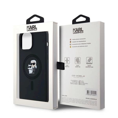 Karl Lagerfeld Silicone Karl Choupette MagSafe dėklas iPhone 13 Pro Max - Juodas 7