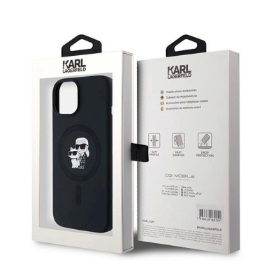 Karl Lagerfeld Silicone Karl Choupette MagSafe dėklas iPhone 15 Plus / 14 Plus - Juodas 7