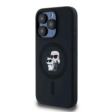 Karl Lagerfeld Silicone Karl Choupette MagSafe dėklas iPhone 15 Pro - Juodas 1