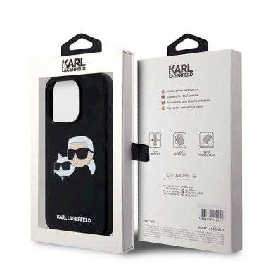 Karl Lagerfeld Silicone Karl Choupette MagSafe dėklas iPhone 15 Pro - Juodas 7