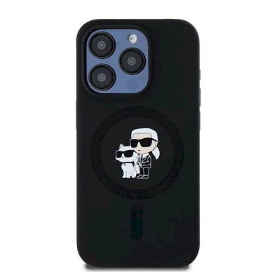 Karl Lagerfeld Silicone Karl Choupette MagSafe dėklas iPhone 15 Pro - Juodas 2