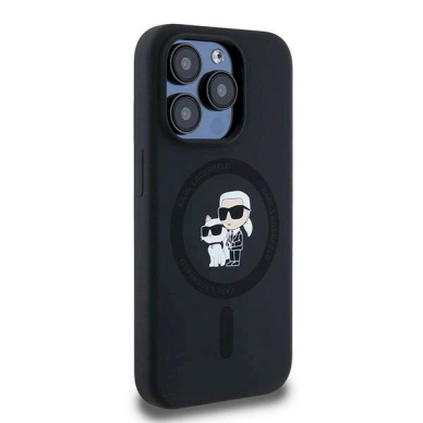 Karl Lagerfeld Silicone Karl Choupette MagSafe dėklas iPhone 15 Pro - Juodas 3