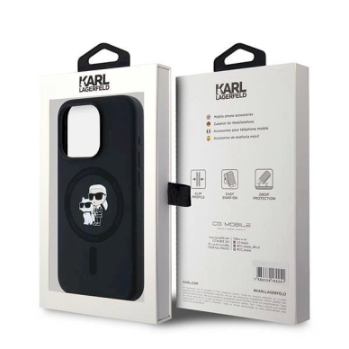 Karl Lagerfeld Silicone Karl Choupette MagSafe dėklas iPhone 15 Pro - Juodas 7