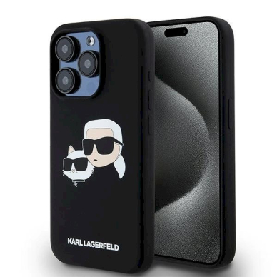 Karl Lagerfeld Silicone Karl Choupette MagSafe dėklas iPhone 15 Pro - Juodas