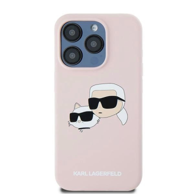 Karl Lagerfeld Silicone Karl Choupette MagSafe dėklas iPhone 15 Pro Max - Rožinis 2