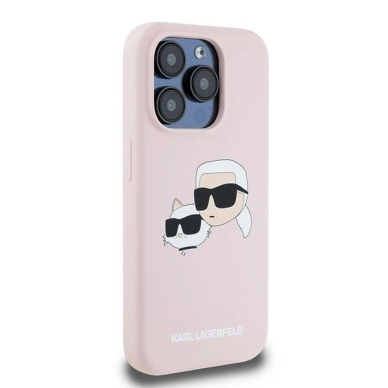 Karl Lagerfeld Silicone Karl Choupette MagSafe dėklas iPhone 15 Pro - Rožinis 3