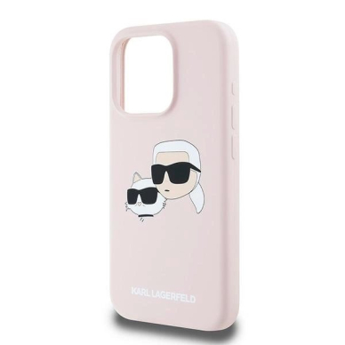 Karl Lagerfeld Silicone Karl Choupette MagSafe dėklas iPhone 15 Pro - Rožinis 5