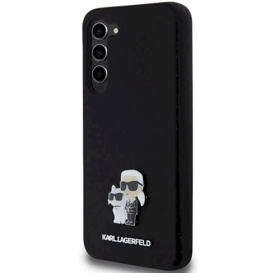 Karl Lagerfeld Silicone Karl Choupette Metal Pin dėklas Samsung Galaxy S24+ - Juodas 1