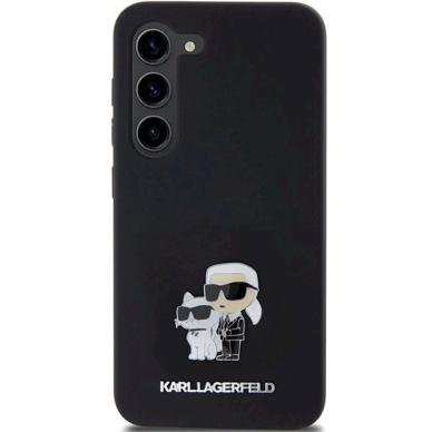 Karl Lagerfeld Silicone Karl Choupette Metal Pin dėklas Samsung Galaxy S24 - Juodas 2