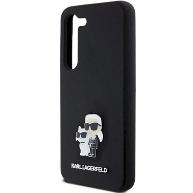 Karl Lagerfeld Silicone Karl Choupette Metal Pin dėklas Samsung Galaxy S24 - Juodas 5