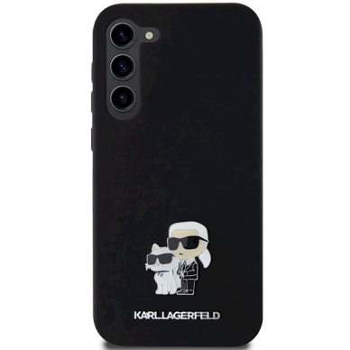 Karl Lagerfeld Silicone Karl Choupette Metal Pin dėklas Samsung Galaxy S24+ - Juodas 2