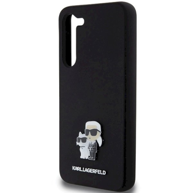 Karl Lagerfeld Silicone Karl Choupette Metal Pin dėklas Samsung Galaxy S24+ - Juodas 5