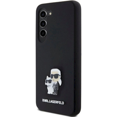 Karl Lagerfeld Silicone Karl Choupette Metal Pin dėklas Samsung Galaxy S24 - Juodas 1