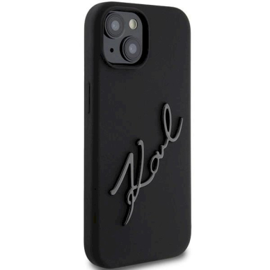 Karl Lagerfeld Silicone Karl Script dėklas skirtas iPhone 15 - Juodas 2