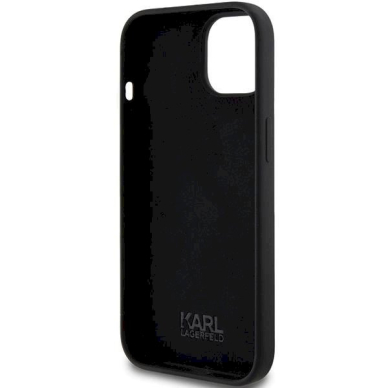 Karl Lagerfeld Silicone Karl Script dėklas skirtas iPhone 15 - Juodas 5