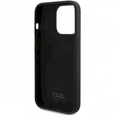 Karl Lagerfeld Silicone Karl Script dėklas skirtas iPhone 15 Pro - Juodas 6