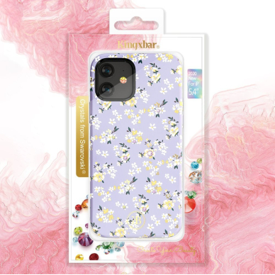 Kingxbar Blossom serijos dėklas dekoruotas tikrais Swarovski kristalais iPhone 12 mini (Gardenia) 4