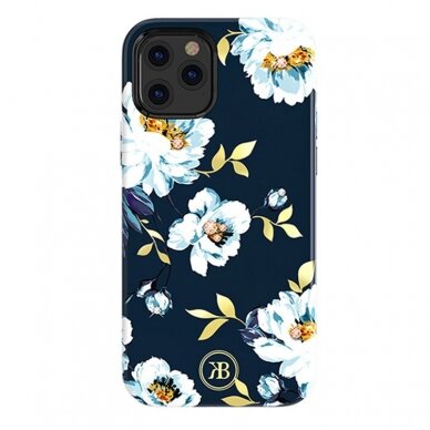 Kingxbar Blossom serijos dėklas dekoruotas tikrais Swarovski kristalais iPhone 12 Pro Max (Gardenia)