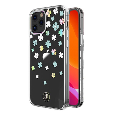 Kingxbar Lucky Serijos Dėklas Puoštas Tikrais Swarovski Kristalais Iphone 12 Mini Skaidrus (Clover) 1