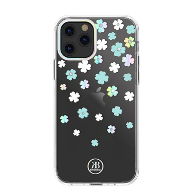 Kingxbar Lucky Serijos Dėklas Puoštas Tikrais Swarovski Kristalais Iphone 12 Mini Skaidrus (Clover)