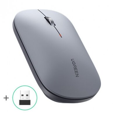 Kompiuterinė pelė Ugreen MU001 Portable Wireless Mouse Pilka 1