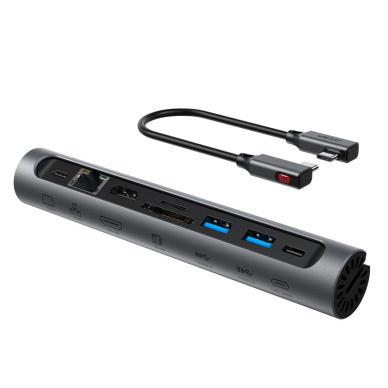 Laikiklis Acefast HUB multifunctional USB Type C - 2x USB 3.2 Gen 1 (3.0, 3.1 Gen 1) PD 3.0 100W (20V / 5A) Pilkas 6