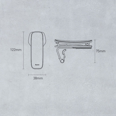 Laikiklis Baseus Big Mouth Pro Bracket Vehicle Mount Clip skirta Dashboard Juodas 20