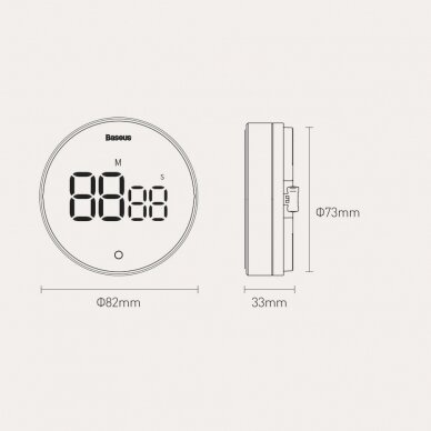 Laikmatis Baseus Heyo Pro rotation countdown timer Pilkas (FMDS000013) 19