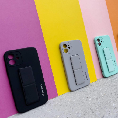 Lankstus Silikoninis Dėklas su Stovu Wozinsky Kickstand Case Samsung Galaxy A22 4G Mėlynas 15