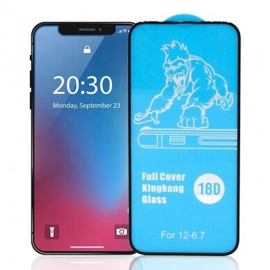 LCD apsauginis stikliukas 18D Airbag Shockproof Iphone XS Max/11 Pro Max juodas