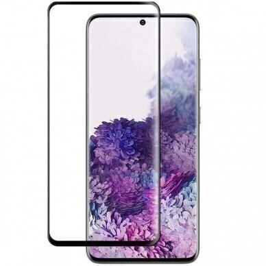 LCD apsauginis stikliukas 5D Cold Carving Samsung A125 A12 lenktas juodas