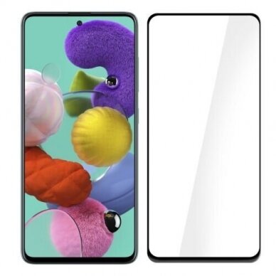 Lcd Apsauginis Stikliukas 5D Full Glue Samsung A715 A71 Lenktas Juodas