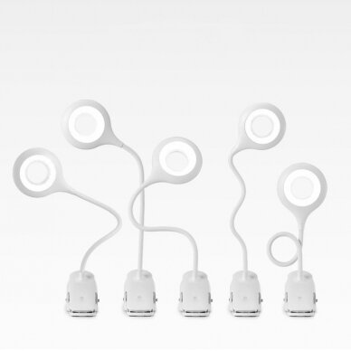 LED skaitymo lempa su segtuku ir reguliatoriumi + micro USB kabelis Balta 7