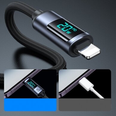 Lightning - USB C cable 20W 1.2m with LED display Joyroom S-CL020A16 - Juodas 3