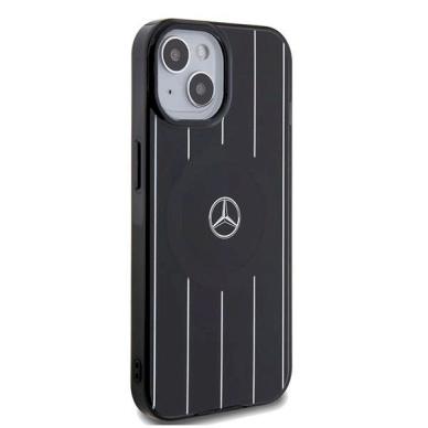 Mercedes Double Layer Crossed Lines MagSafe dėklas skirtas iPhone 15 - Juodas 1