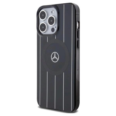 Mercedes Double Layer Crossed Lines MagSafe dėklas skirtas iPhone 15 Pro - Juodas 1