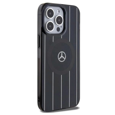 Mercedes Double Layer Crossed Lines MagSafe dėklas skirtas iPhone 15 Pro - Juodas 3