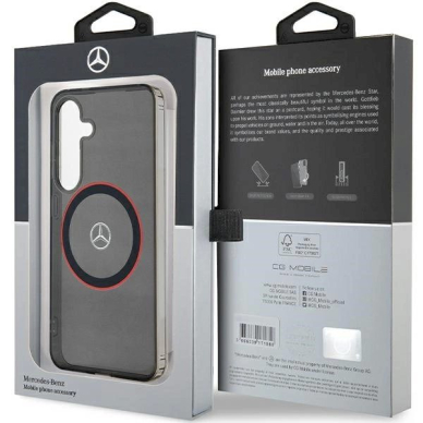 Mercedes Double Layer W Red MagSafe Dėklas Samsung Galaxy S24 - Juodas 7