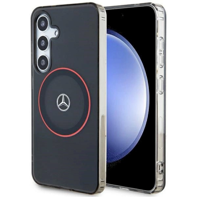 Mercedes Double Layer W Red MagSafe Dėklas Samsung Galaxy S24 - Juodas