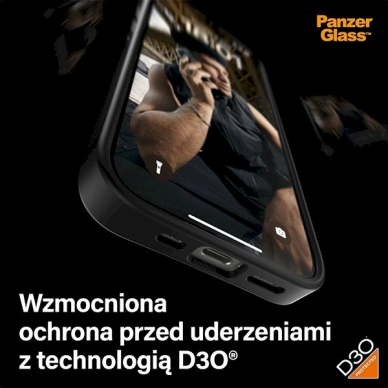 Military Grade Certified PanzerGlass ClearCase iPhone 15 Pro Dėklas - Permatomas  Juodas 6