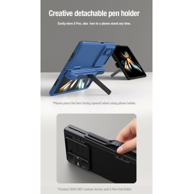 Nillkin CamShield Fold Dėklas skirtas Samsung Galaxy Z Fold 5 with additional stylus holder - juodas 10