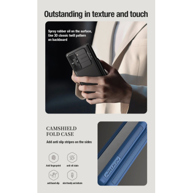 Nillkin CamShield Fold Dėklas skirtas Samsung Galaxy Z Fold 5 with additional stylus holder - juodas 13