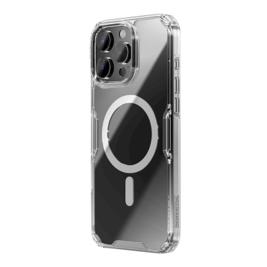 Nillkin Nature Pro Magnetic Case with MagSafe for iPhone 16 - Transparent & White 1