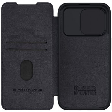 Nillkin Qin Pro Leather Flip Camera Cover Case for iPhone 15 Pro Max - Black 1