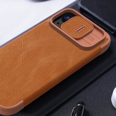 Nillkin Qin Pro Leather Flip Camera Cover Case for iPhone 15 Pro Max - Black 17