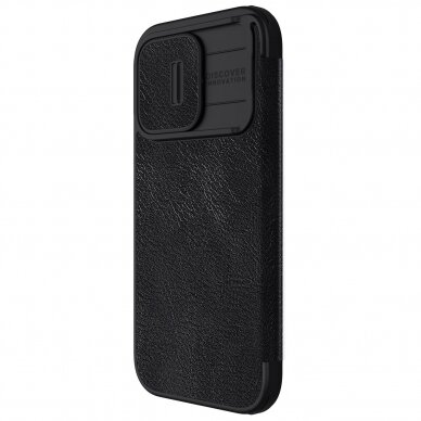 Nillkin Qin Pro Leather Flip Camera Cover Case for iPhone 15 Pro Max - Black 4