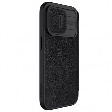 Nillkin Qin Pro Leather Flip Camera Cover Case for iPhone 15 Pro Max - Black 5