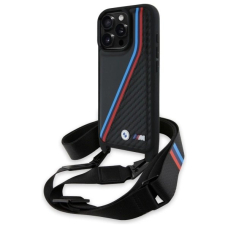 Orginalus BMW Dėklas M Edition Carbon Tricolor Lines  Strap  iPhone 16 Pro - Juodas